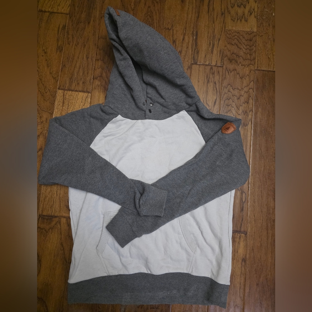 Wanakome Thick Gray and White Men's Hoodie